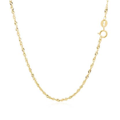 14k Yellow Gold Singapore Chain 1.5mm Bids.com