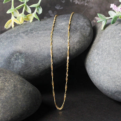 14k Yellow Gold Singapore Chain 1.5mm Bids.com