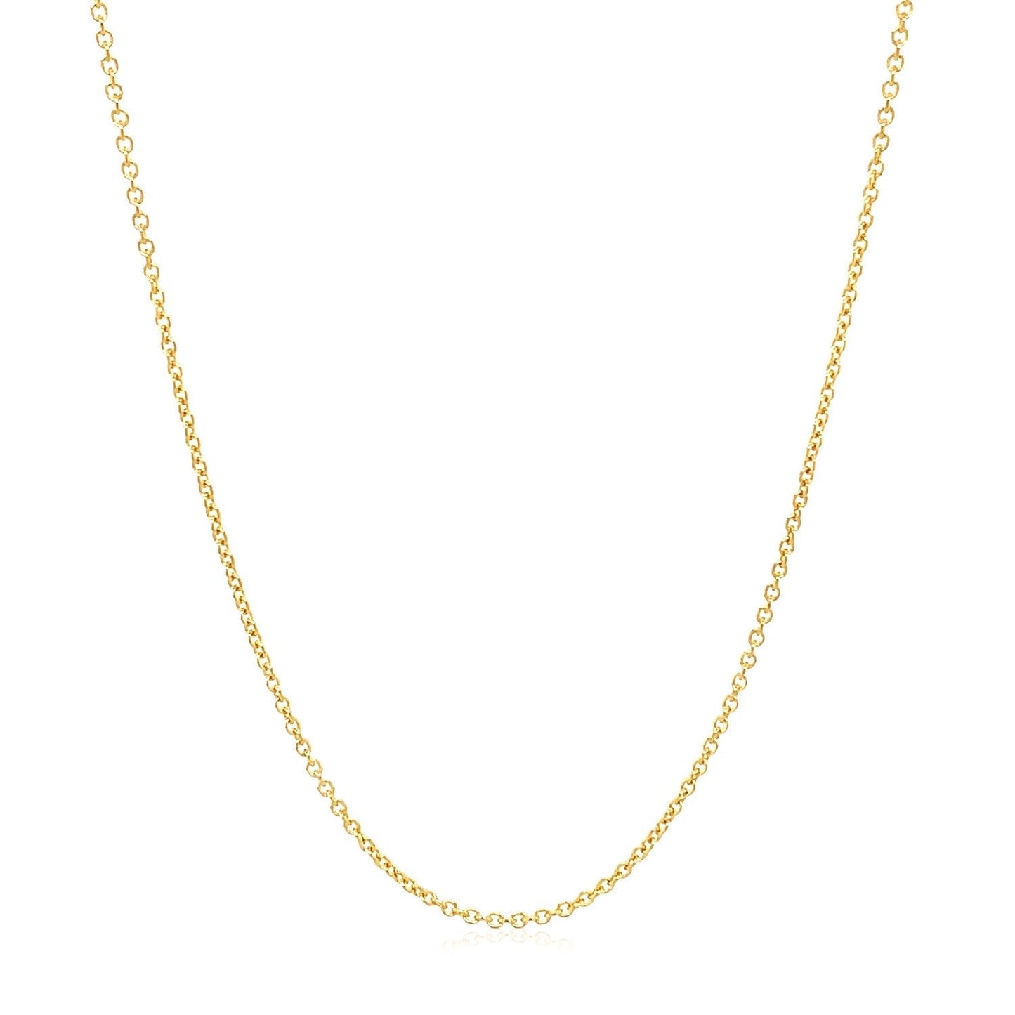 14k Yellow Gold Round Cable Link Chain 1.2mm Bids.com