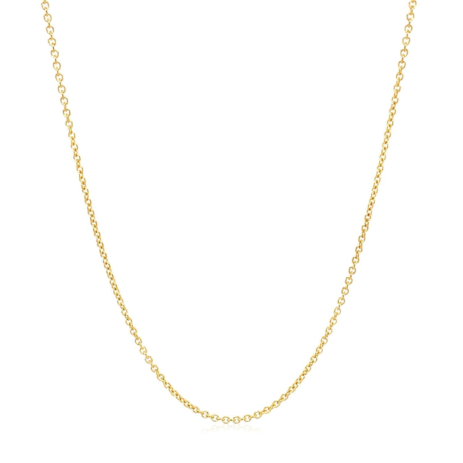 14k Yellow Gold Round Cable Link Chain 1.2mm Bids.com