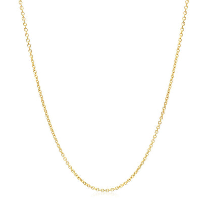 14k Yellow Gold Round Cable Link Chain 1.2mm Bids.com