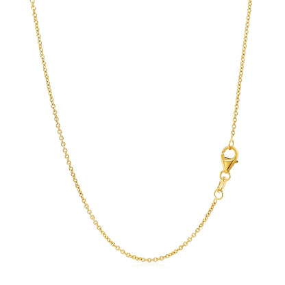 14k Yellow Gold Round Cable Link Chain 1.2mm Bids.com