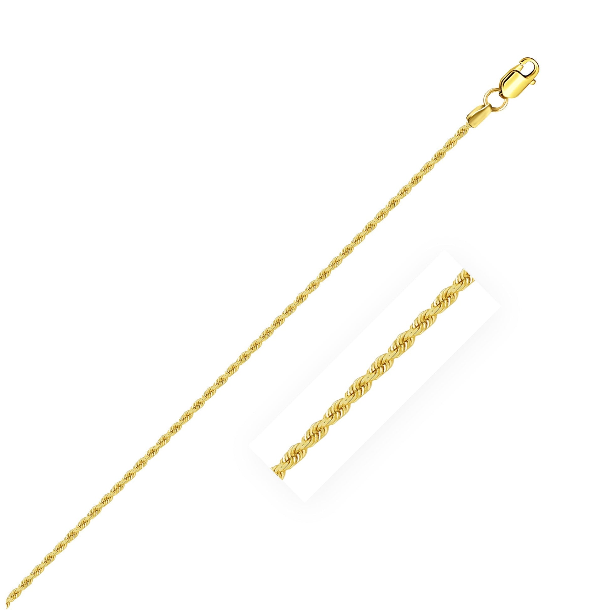 14k Yellow Gold Solid Rope Chain 1.25mm Bids.com