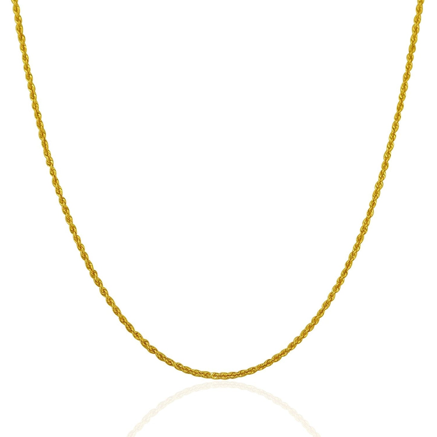 14k Yellow Gold Solid Rope Chain 1.25mm Bids.com