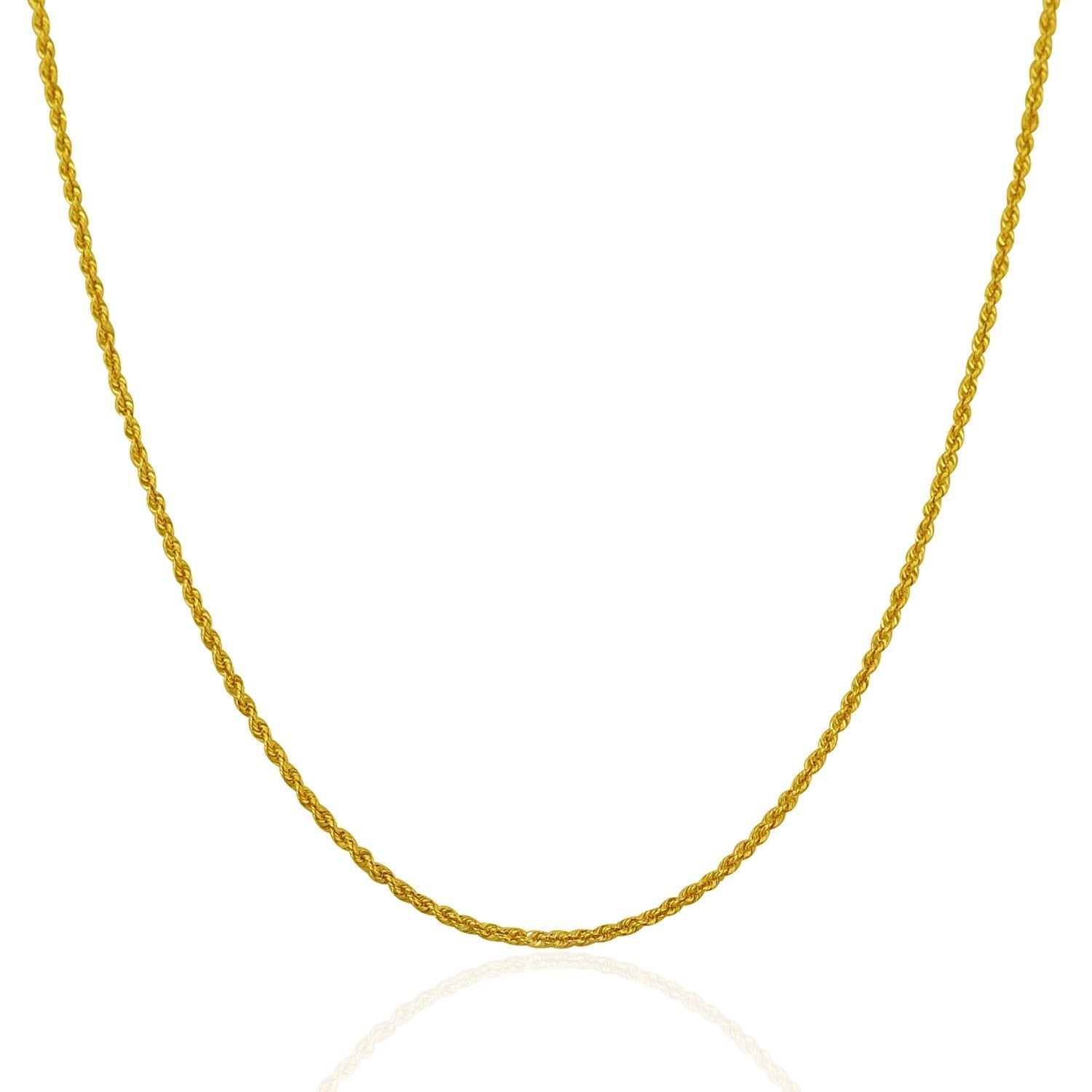 14k Yellow Gold Solid Rope Chain 1.25mm Bids.com