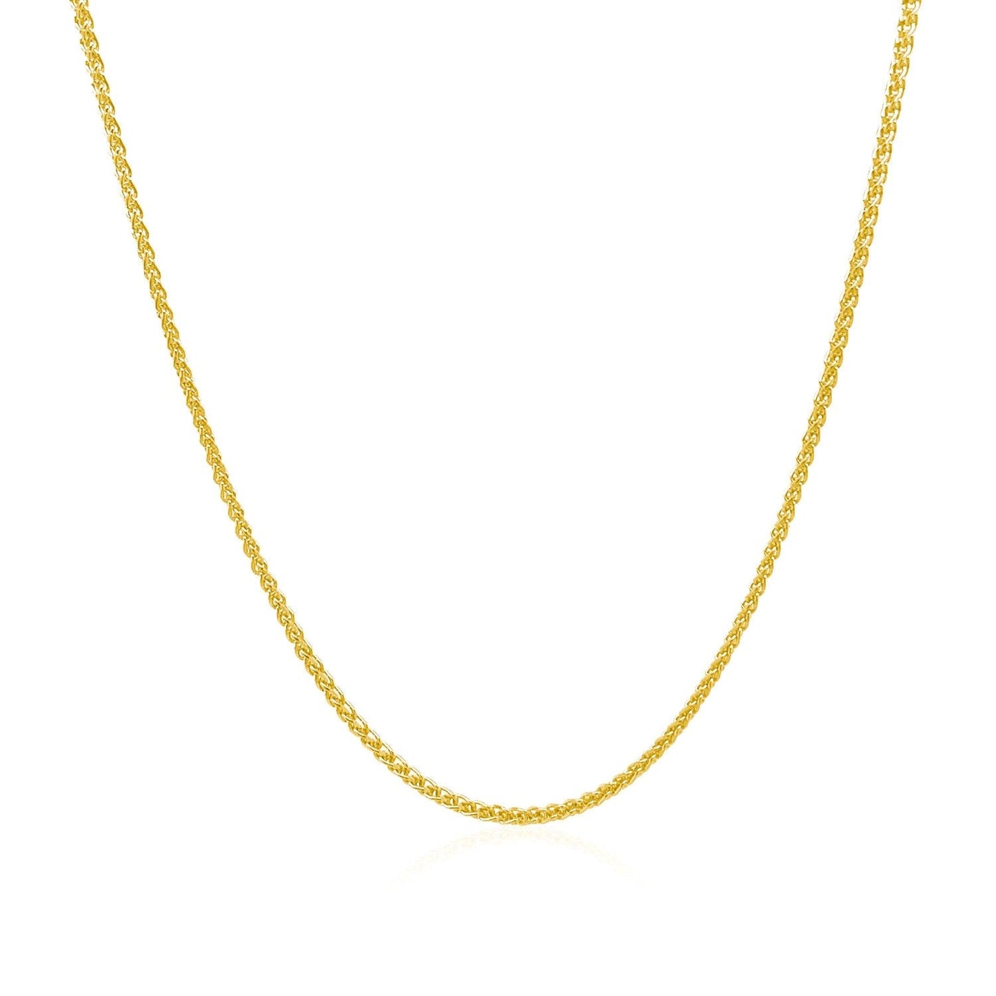 14k Yellow Gold Diamond Cut Round Wheat Chain 1.1mm Bids.com