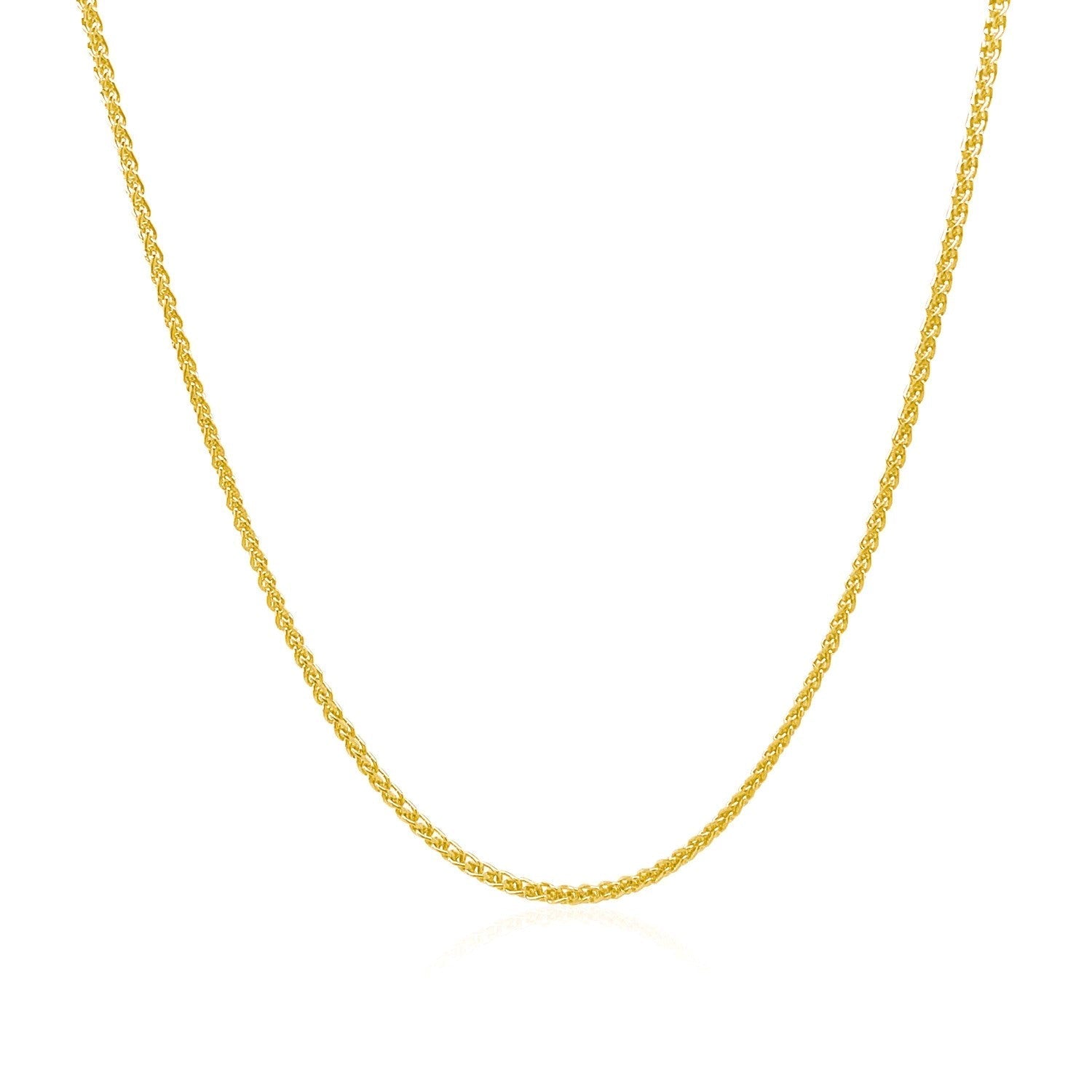 14k Yellow Gold Diamond Cut Round Wheat Chain 1.1mm Bids.com