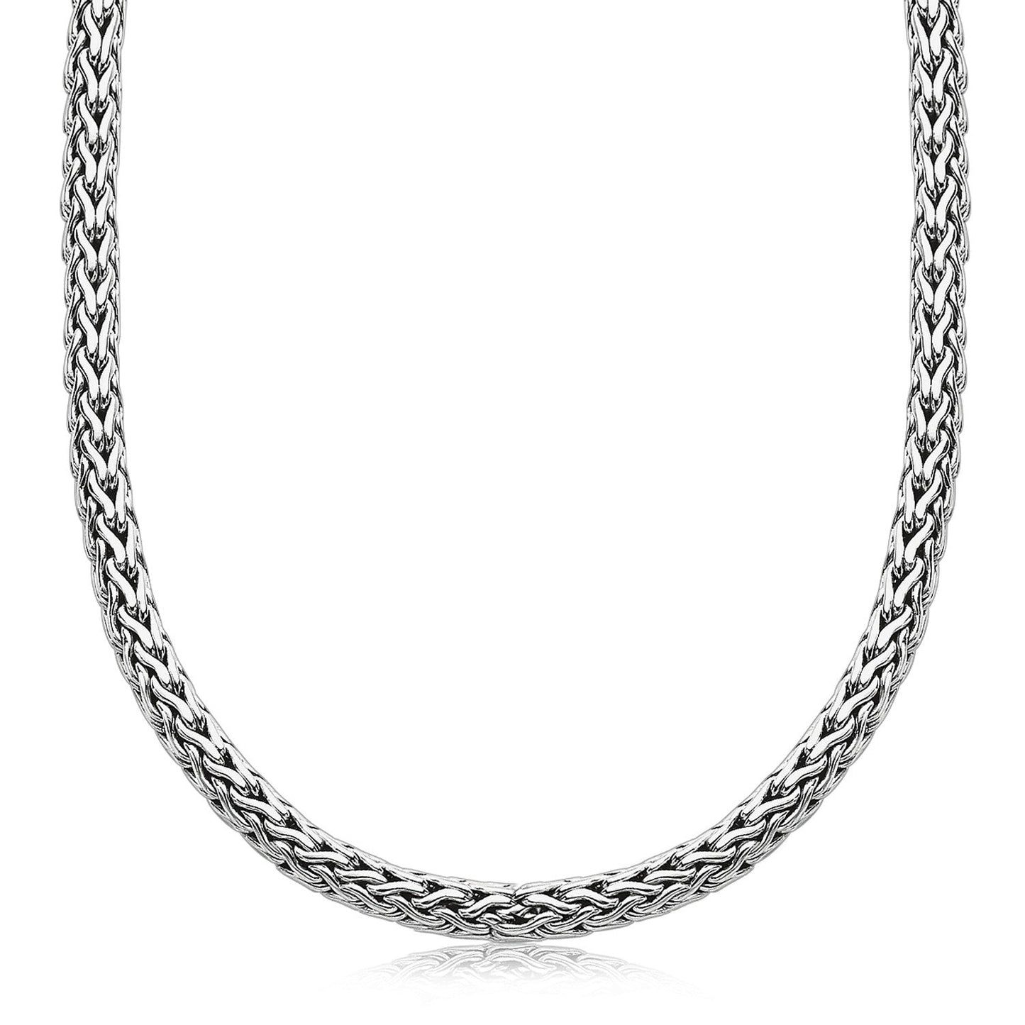 Oxidized Sterling Silver Wheat Style Chain Men's Necklace Bids.com