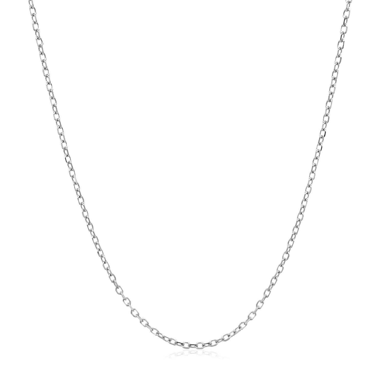 14k White Gold Faceted Cable Link Chain 1.3mm Bids.com
