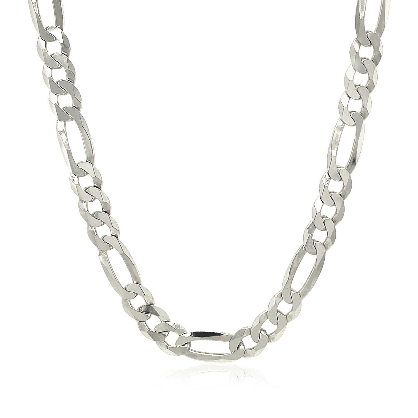 Rhodium Plated 5.5mm Sterling Silver Figaro Style Chain Bids.com