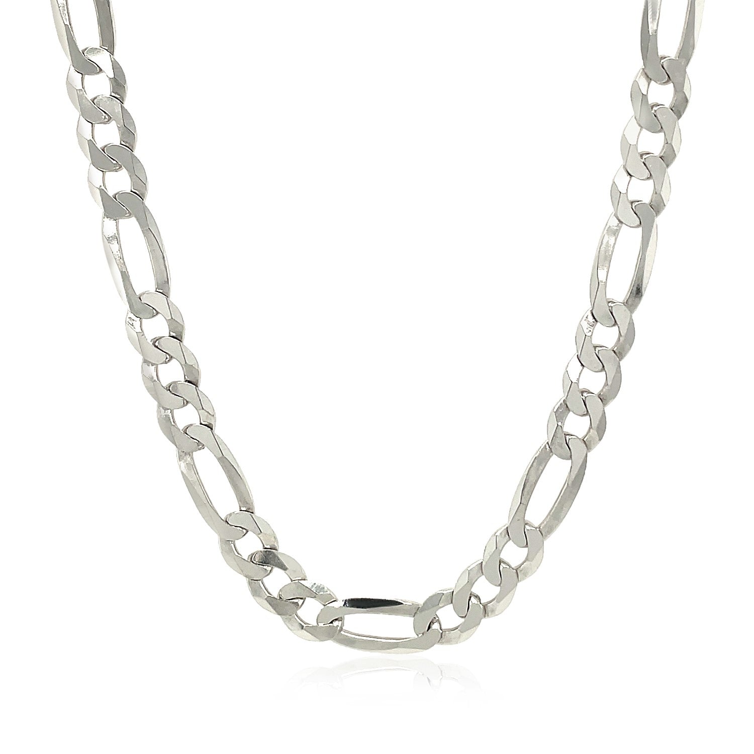 Rhodium Plated 5.5mm Sterling Silver Figaro Style Chain Bids.com