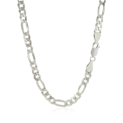 Rhodium Plated 5.5mm Sterling Silver Figaro Style Chain Bids.com