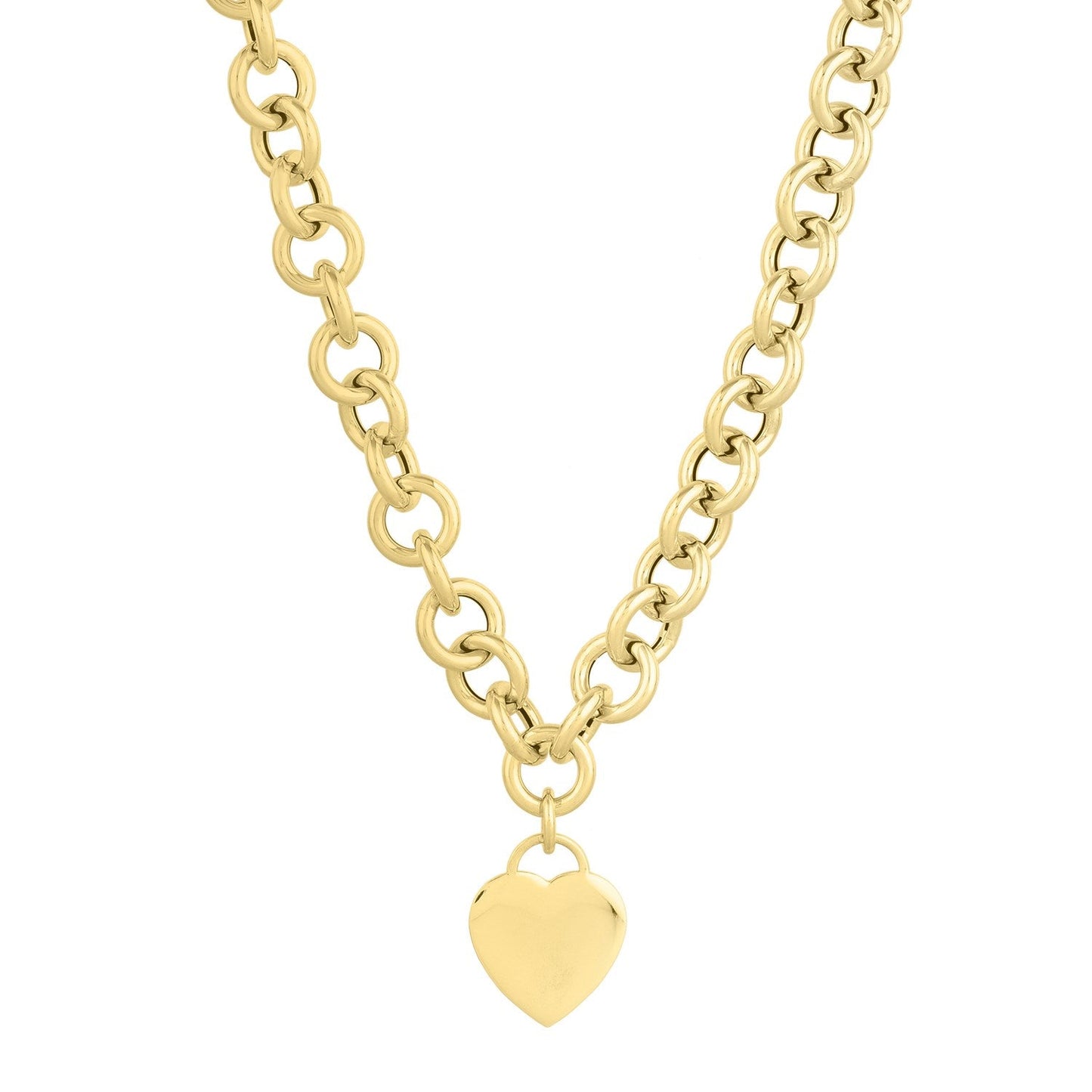 14k Yellow Gold Rolo Link Necklace (11.40 mm) Bids.com