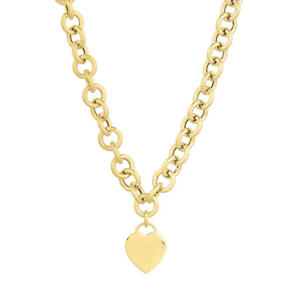 14k Yellow Gold Rolo Link Necklace (11.40 mm) Bids.com