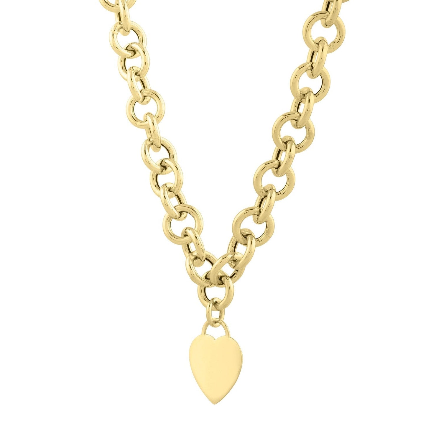 14k Yellow Gold Rolo Link Necklace (11.40 mm) Bids.com