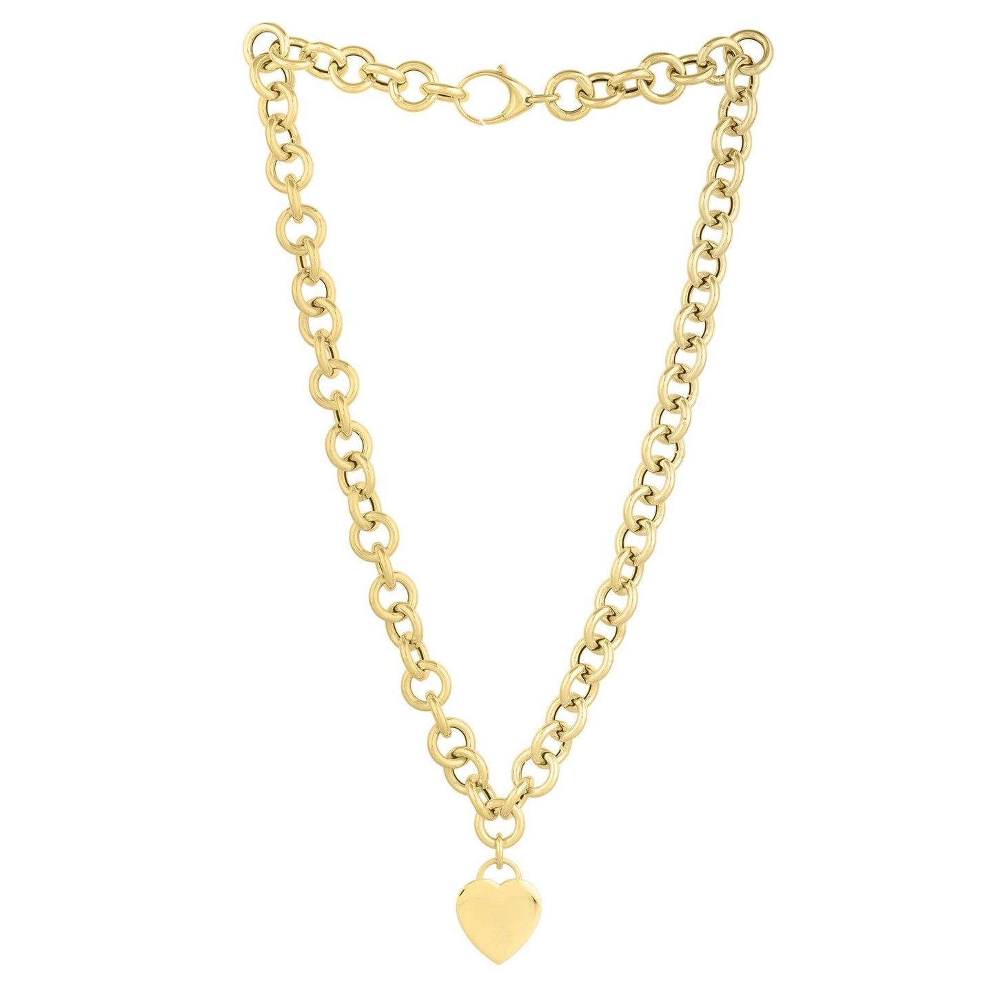 14k Yellow Gold Rolo Link Necklace (11.40 mm) Bids.com