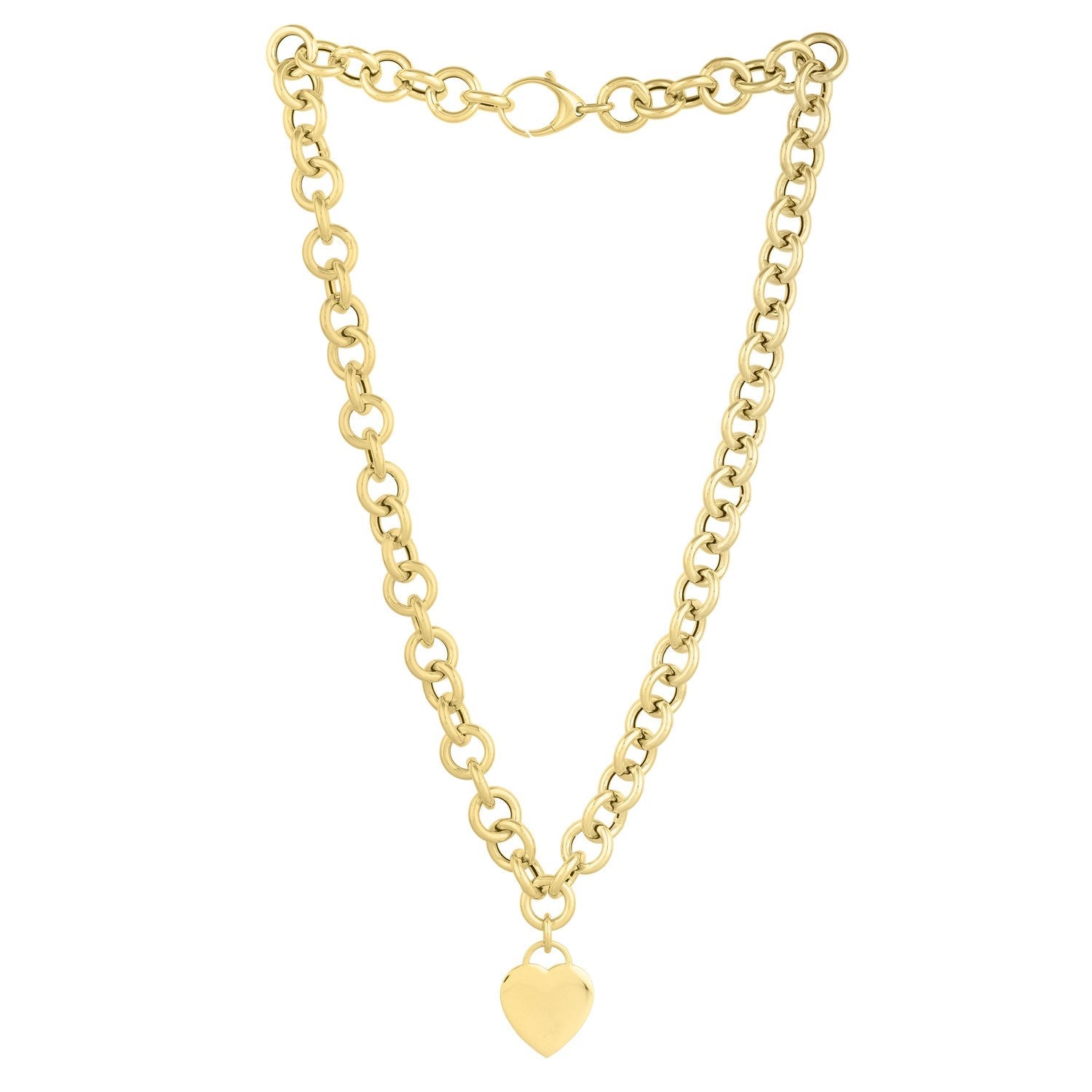 14k Yellow Gold Rolo Link Necklace (11.40 mm) Bids.com