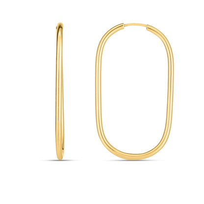14k Yellow Gold Endless Large Paperclip Hoop Earrings Bids.com
