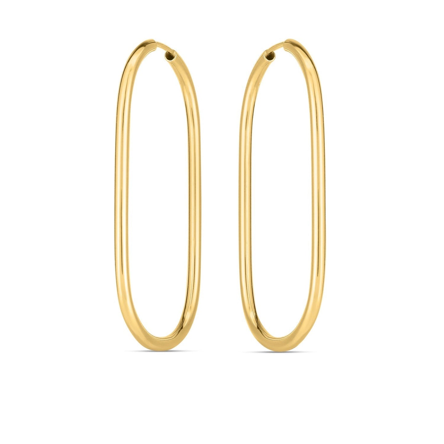 14k Yellow Gold Endless Large Paperclip Hoop Earrings Bids.com