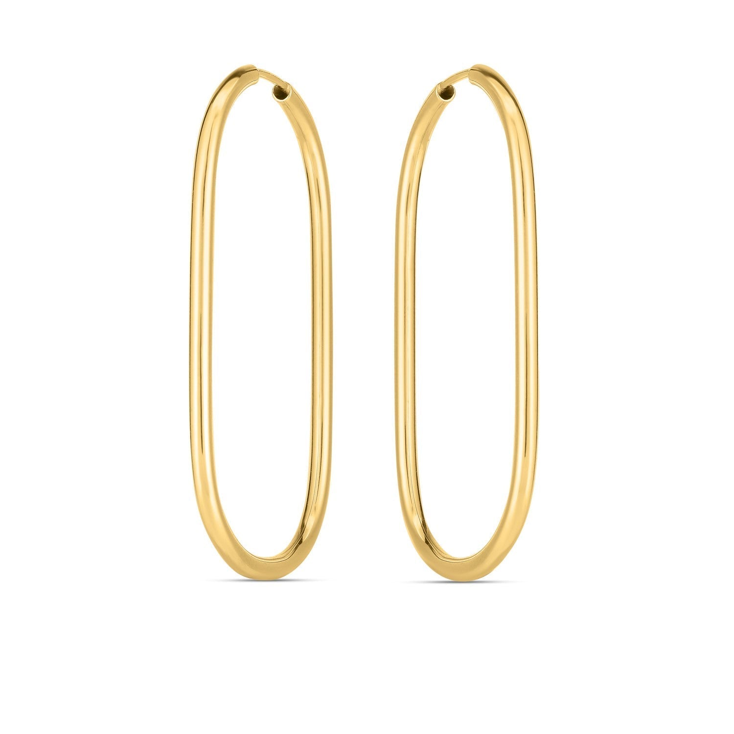 14k Yellow Gold Endless Large Paperclip Hoop Earrings Bids.com