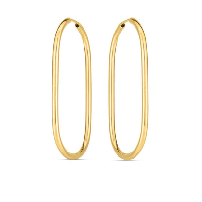 14k Yellow Gold Endless Large Paperclip Hoop Earrings Bids.com