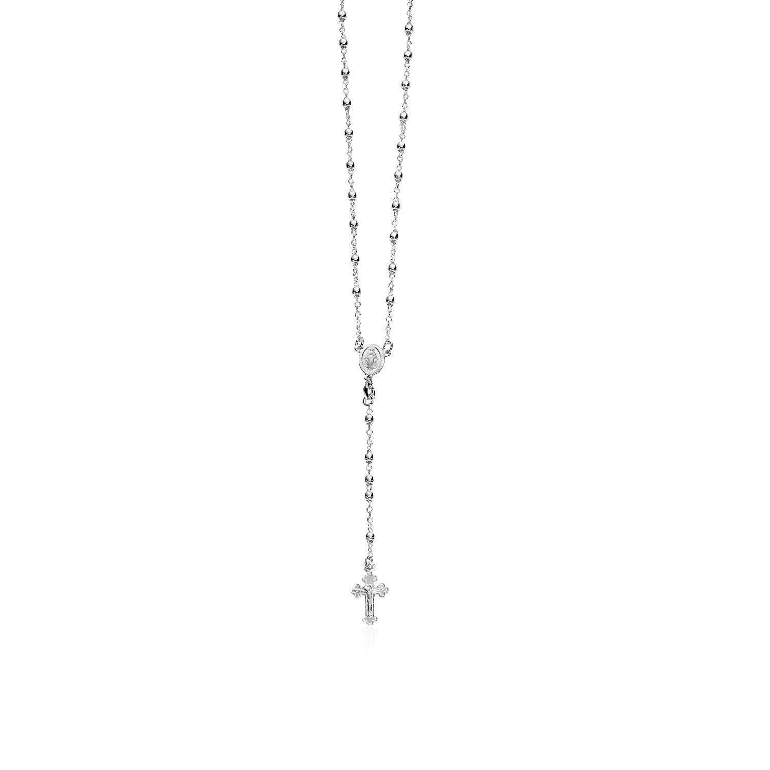 Fine Rosary Chain and Bead Necklace in Sterling Silver Bids.com