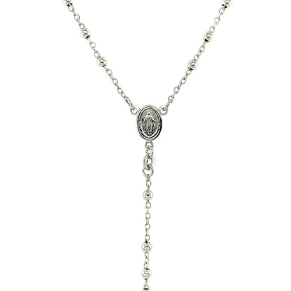 Fine Rosary Chain and Bead Necklace in Sterling Silver Bids.com