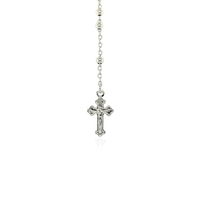 Fine Rosary Chain and Bead Necklace in Sterling Silver Bids.com