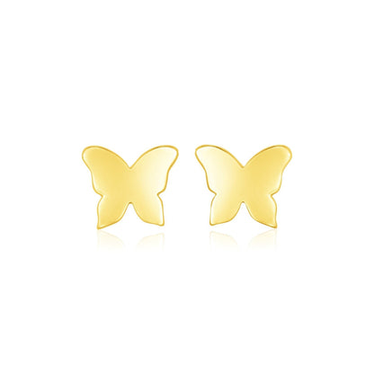 14k Yellow Gold Polished Butterfly Earrings Bids.com