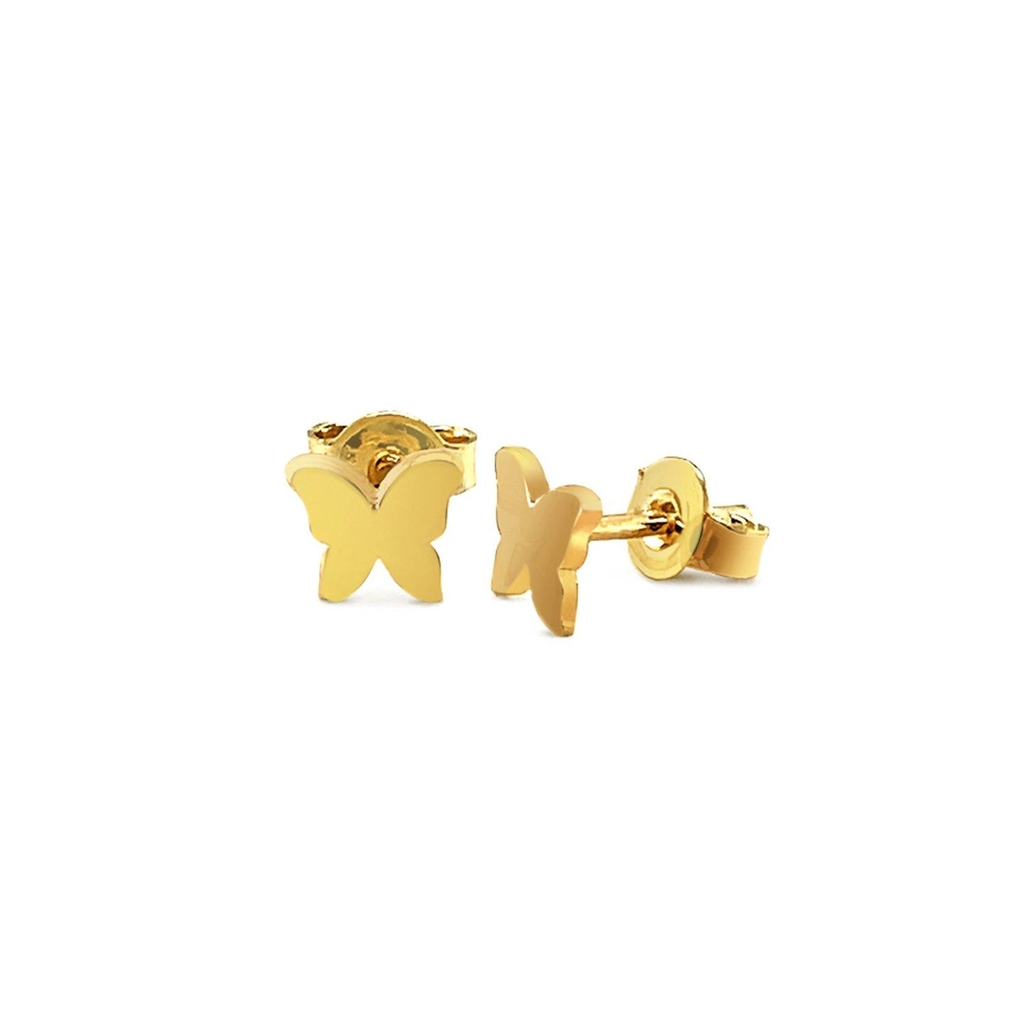 14k Yellow Gold Polished Butterfly Earrings Bids.com