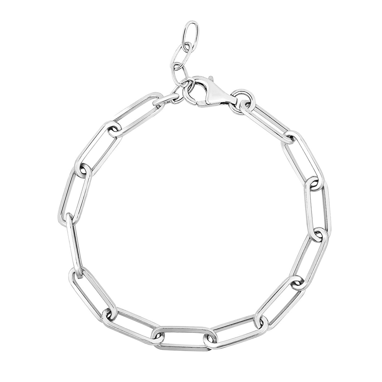 Sterling Silver Wide Paperclip Chain Bracelet Bids.com