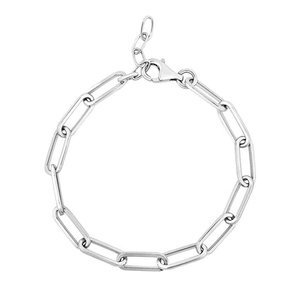 Sterling Silver Wide Paperclip Chain Bracelet Bids.com