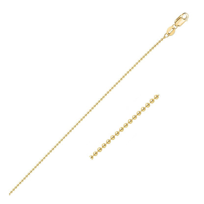 14k Yellow Gold Bead Chain 1.0mm Bids.com