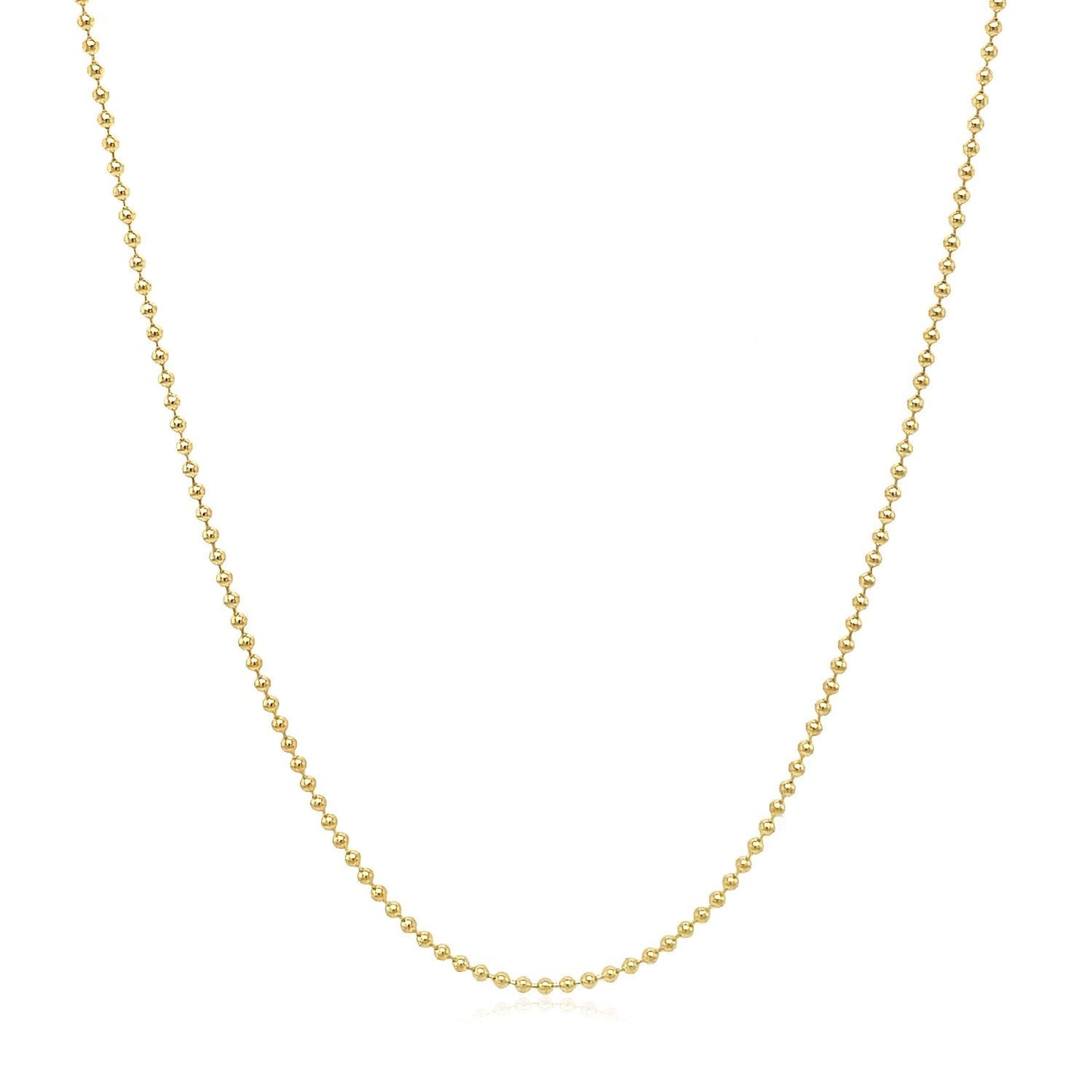 14k Yellow Gold Bead Chain 1.0mm Bids.com