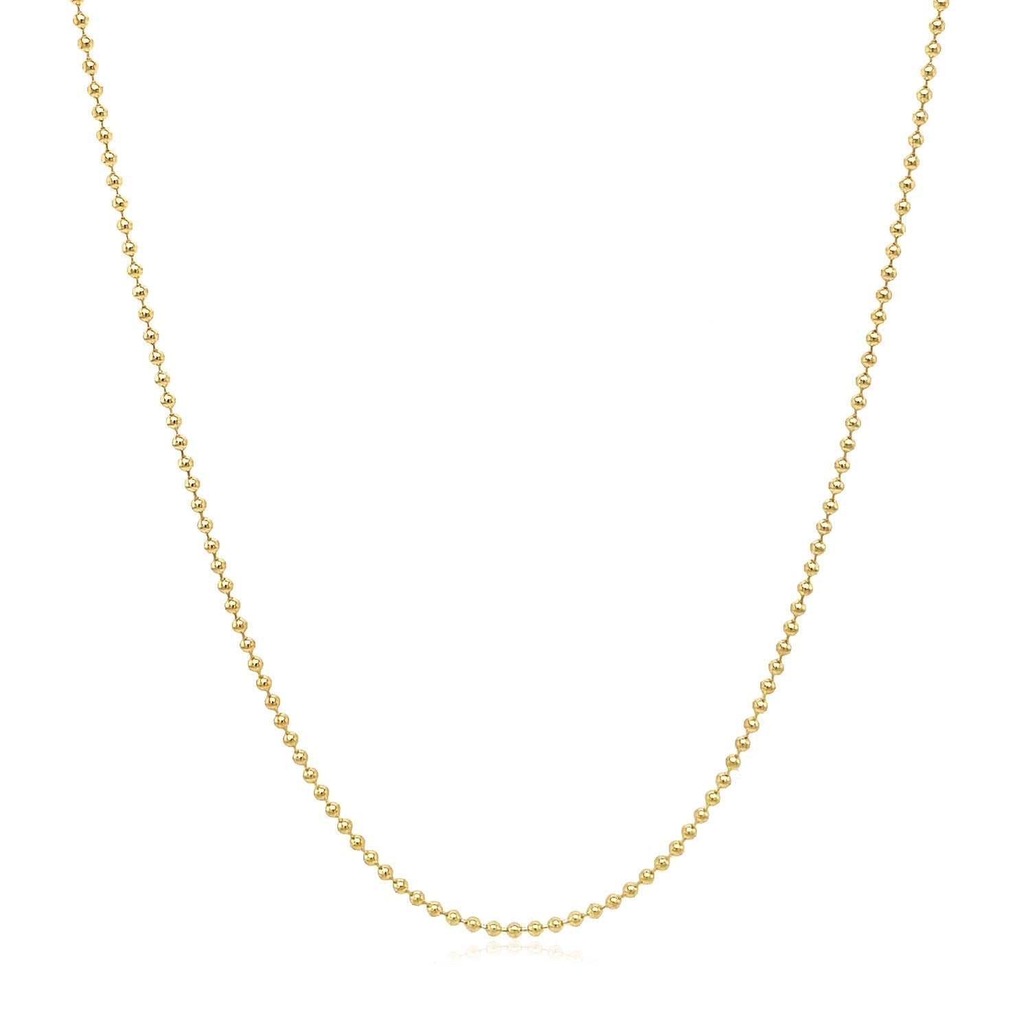 14k Yellow Gold Bead Chain 1.0mm Bids.com