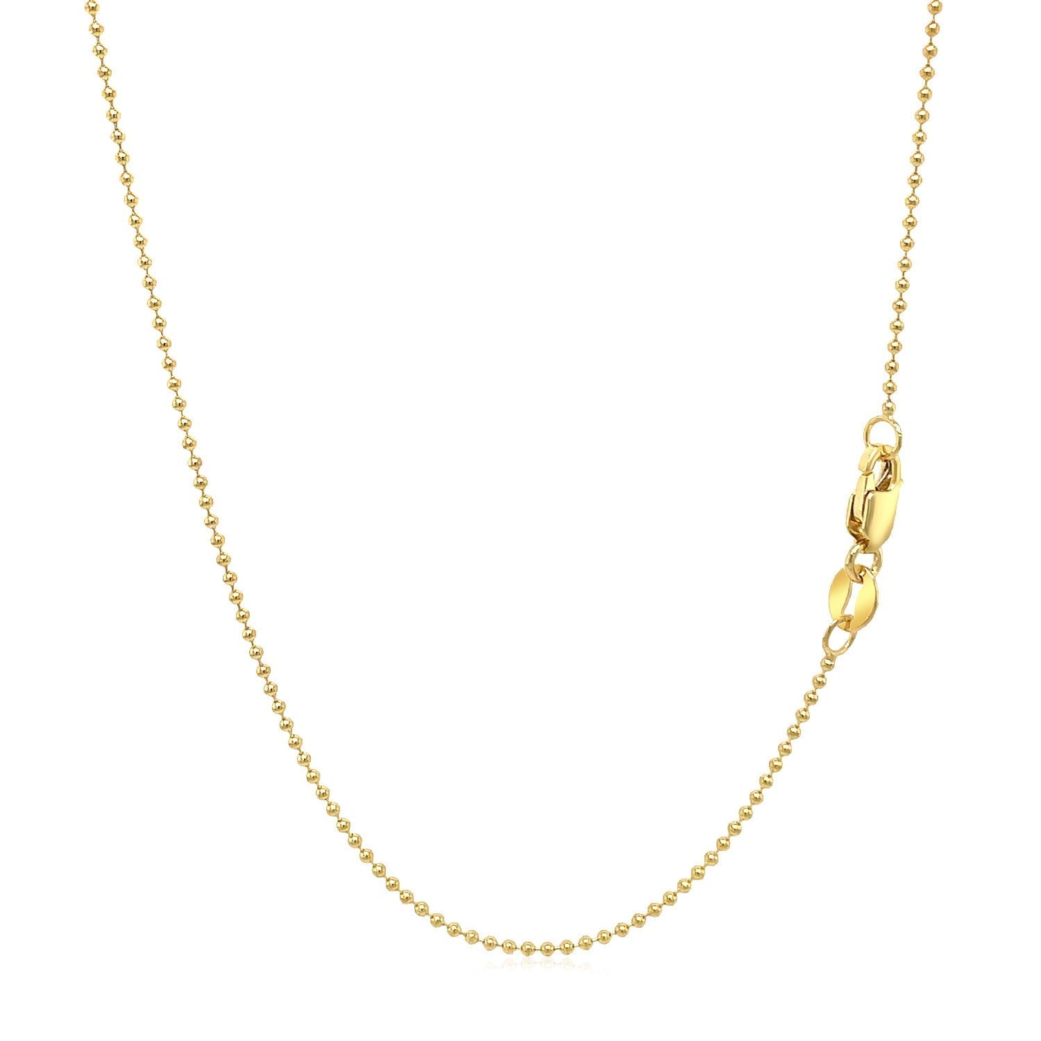 14k Yellow Gold Bead Chain 1.0mm Bids.com