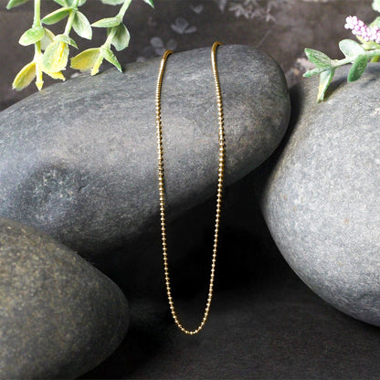 14k Yellow Gold Bead Chain 1.0mm Bids.com
