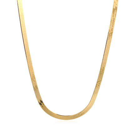 4.0mm 14k Yellow Gold Super Flex Herringbone Chain Bids.com