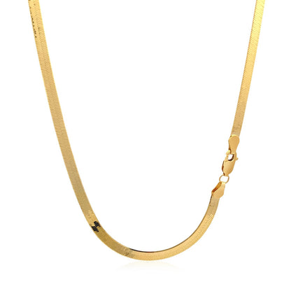 4.0mm 14k Yellow Gold Super Flex Herringbone Chain Bids.com