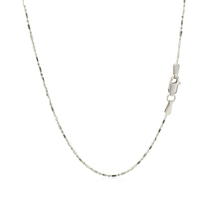 14k White Gold Diamond-Cut Bead Chain 1.0mm Bids.com