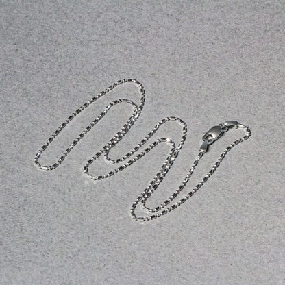 14k White Gold Diamond-Cut Bead Chain 1.0mm Bids.com