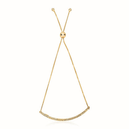 14k Yellow Gold Chain Bar Lariat Style Bracelet Bids.com