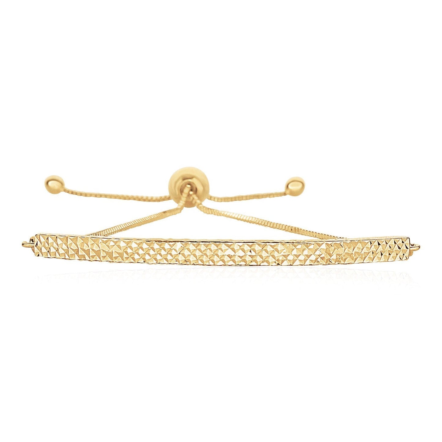 14k Yellow Gold Chain Bar Lariat Style Bracelet Bids.com