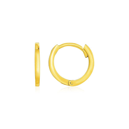 14k Yellow Gold Petite Polished Round Hoop Earrings Bids.com