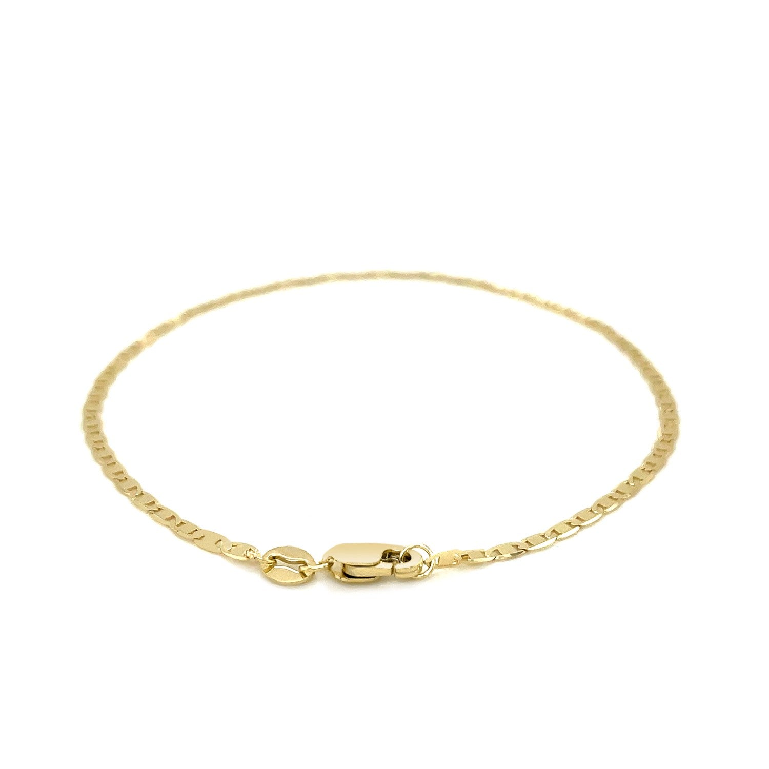 10k Yellow Gold Mariner Link Anklet 1.7mm Bids.com