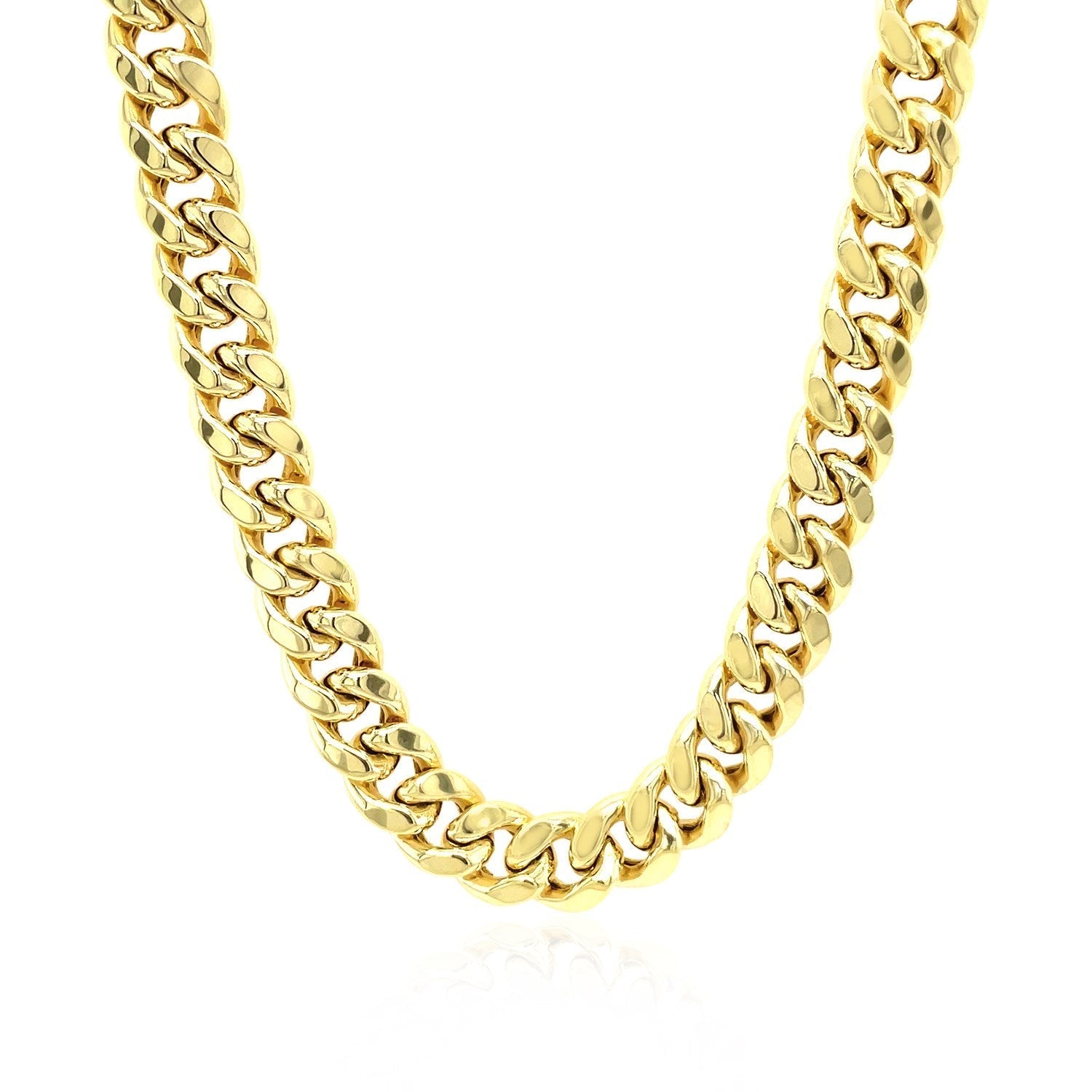 7.25mm 10k Yellow Gold Semi Solid Miami Cuban Chain Bids.com