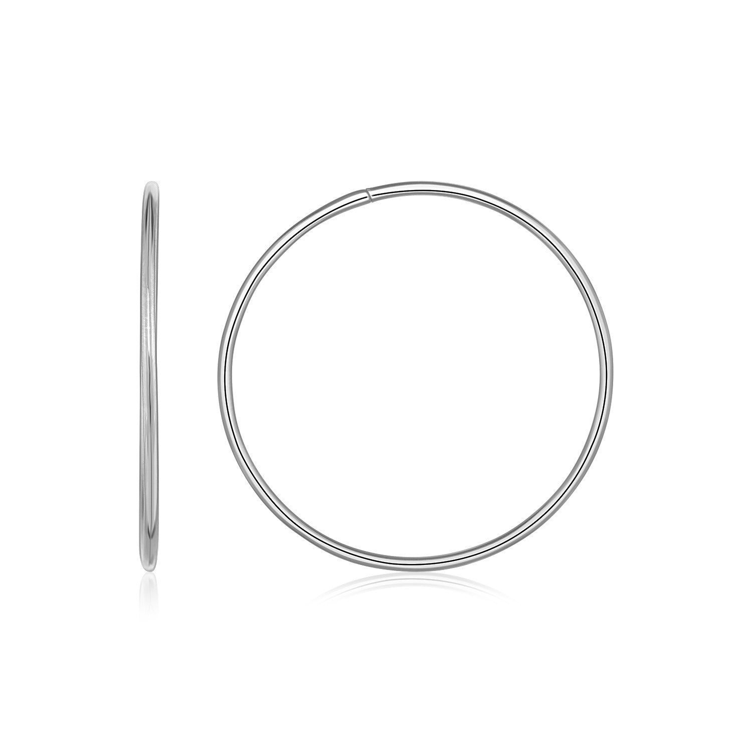 Endless Hoop Style Earrings in 14k White Gold Bids.com