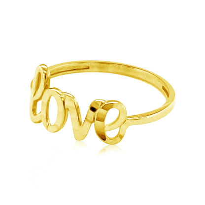 14k Yellow Gold Ring with Love Bids.com