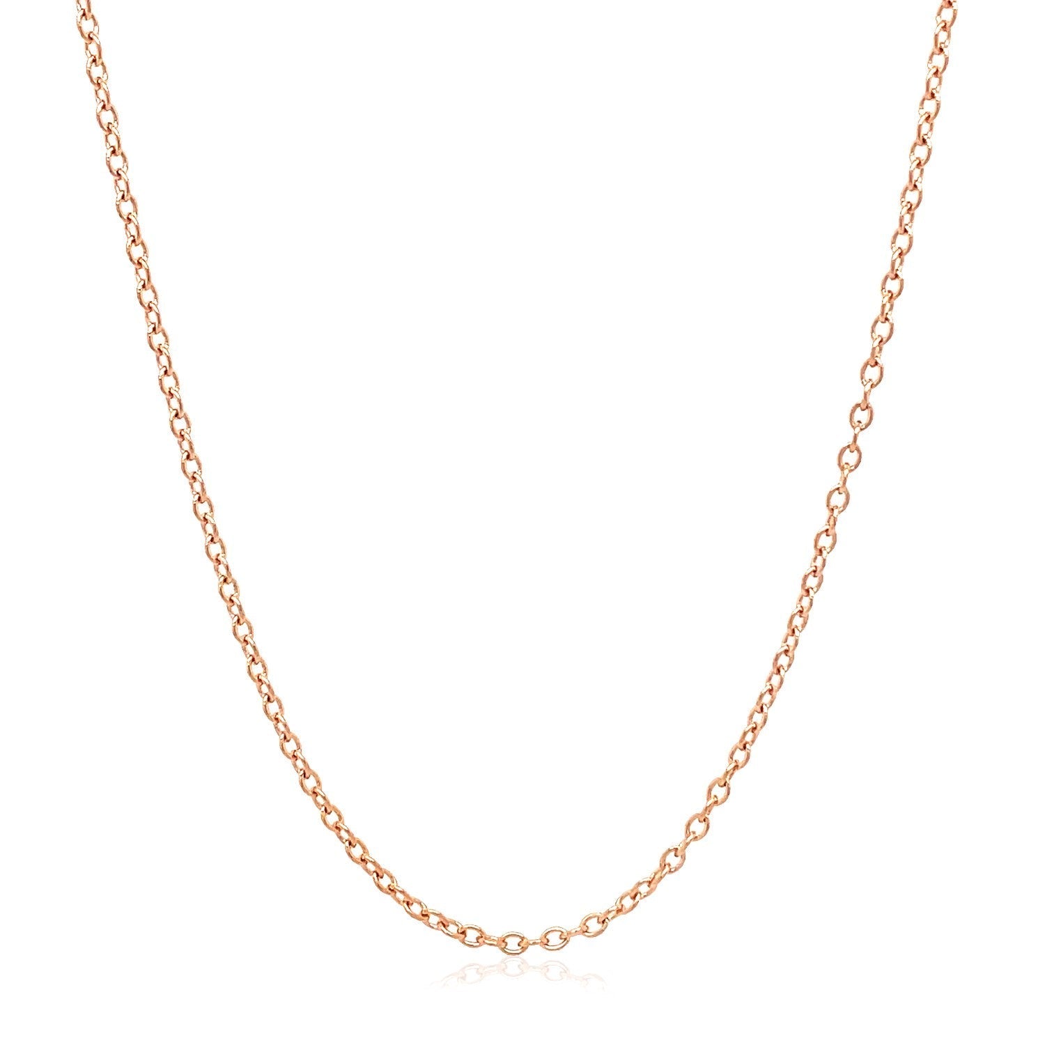 18k Rose Gold Round Oval Link Chain 1.5mm Bids.com