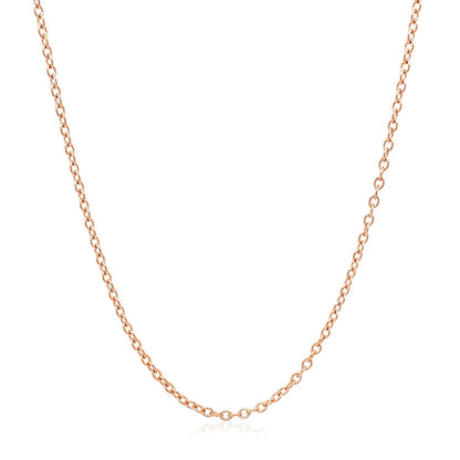 18k Rose Gold Round Oval Link Chain 1.5mm Bids.com